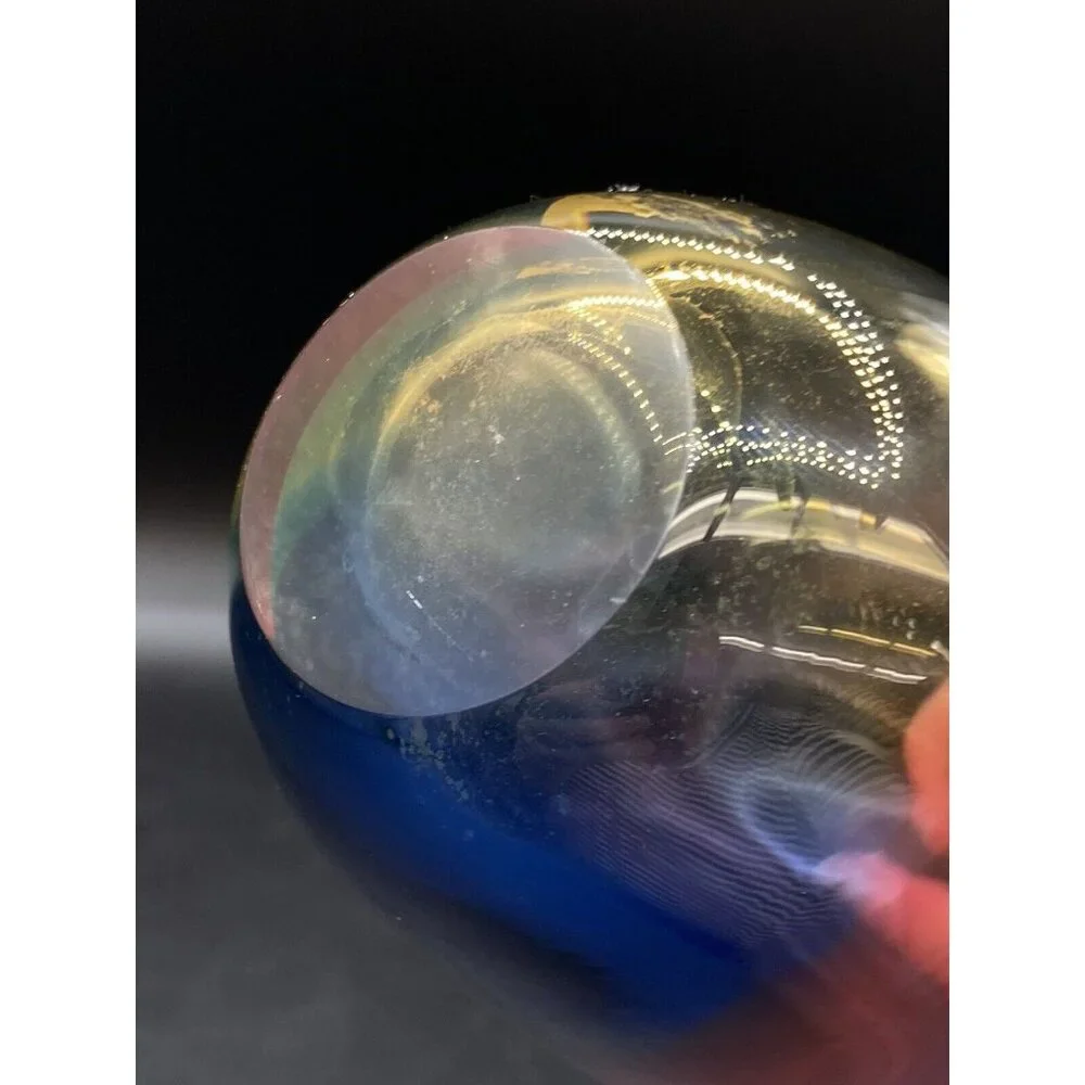 Kosta Boda Kjell Engman 11 1/2" Fidji Rainbow Art Glass Bottle Vase 48838 - Picture 8 of 16